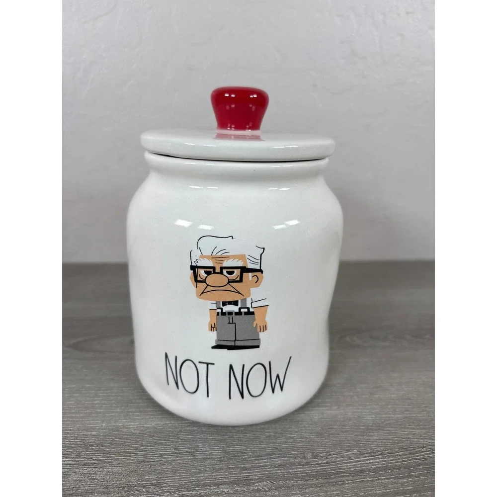 Rae Dunn x Disney Pixar UP Carl Fredrickson NOT NOW Jar Canister w/ Lid